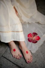 Premium Mul Chanderi Applique Flower Anarkali - Image 3