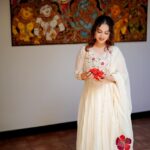 Premium Mul Chanderi Applique Flower Anarkali