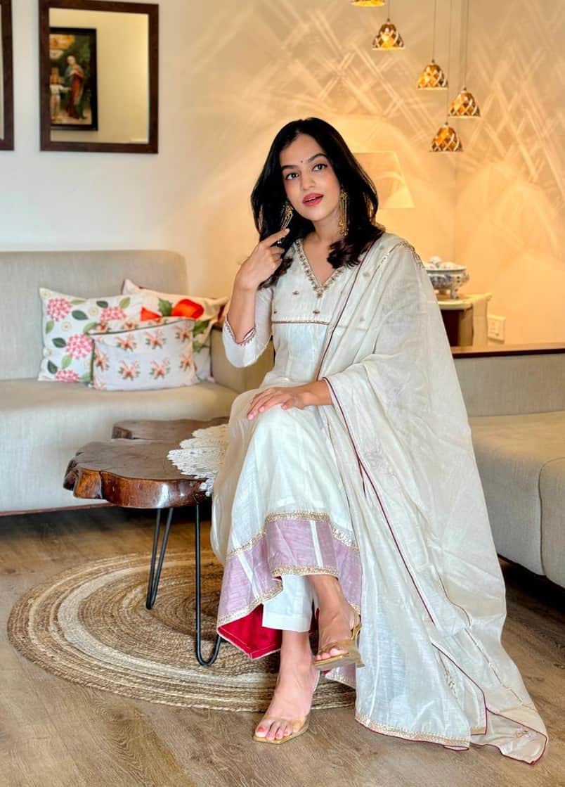 on1 Premium Mul Chanderi Anarkali - Image 1