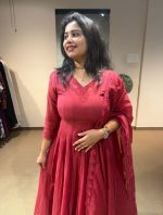 Mul Chanderi Laced Anarkali