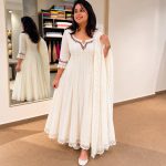 Mirror Chanderi Embroidered Anarkali